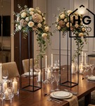 Kwietnik stojący metalowy czarny loftowy stojak na kwiaty pojedynczy 90cm