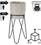 Zestaw: metalowy stojak na doniczkę MALMO 43 cm czarny + osłonka HGDECO
