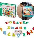 Magnetyczne drewniane literki polskie znaki Lelin
