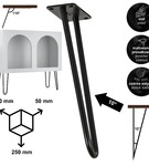 Metalowa noga do szafki / komody / pufy / czarna DP25 cm