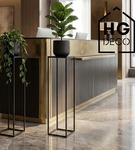 Kwietnik stojący metalowy czarny loftowy stojak na kwiaty pojedynczy 90cm