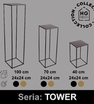 Metalowy kwietnik stojak na kwiatek loftowy kwietnik czarny TOWER 100 cm