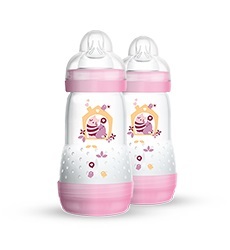 Mam Baby Zestaw butelek antykolkowych 2m+ 2 szt. różowy