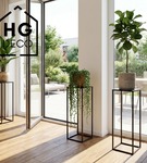 Metalowy kwietnik stojak na kwiatek loftowy kwietnik czarny TOWER 70 cm