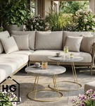 Nowoczesna złota noga do stolika kawowego solidny metalowy stelaż okrągły RING 50 cm