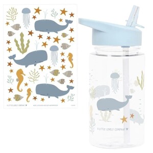Bidon z ustnikiem i zestawem naklejek ocean 450 ml