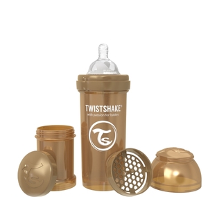 Butelka antykolkowa 260ml perłowa miedziana TWISTSHAKE