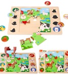 Puzzle układanka 2w1 farma odszukaj cień Viga