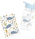 Bidon z ustnikiem i zestawem naklejek ocean 450 ml