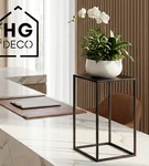 Metalowy kwietnik stojak na kwiatek loftowy kwietnik czarny TOWER 40 cm