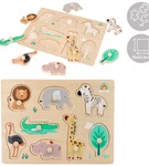 Układanka z uchwytami zwierzątka Safari drewniana Adam Toys