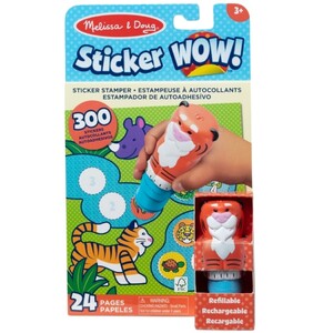 Stempelek z naklejkami tygrysek + książeczka Sticker Wow Melissa & Doug