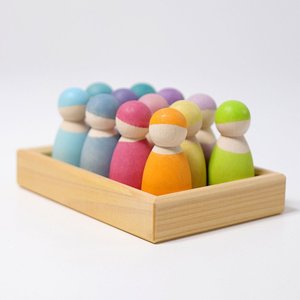 Figurki drewnianych przyjaciół 12 sztuk pastelowe Grimm's