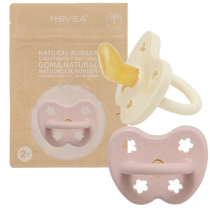 Smoczek anatomiczny kauczukowy 2 szt 0-3m Powder Pink & Milky White Hevea
