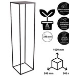 Metalowy kwietnik stojak na kwiatek loftowy kwietnik czarny TOWER 100 cm