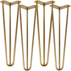 Metalowe nogi meblowe Hairpin legs złote loft 40 cm