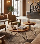 Noga meblowa metalowa noga do stolika kawowego FIN 50 cm czarna Zestaw 3 szt.