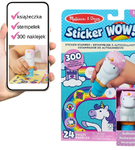 Stempelek z naklejkami jednorożec + 300 naklejek i książeczka Sticker Wow! Melissa & Doug