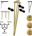 Metalowa noga hairpin legs do stolika kawowego trzy pręty noga złota TL40 cm