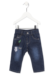 Spodnie dziecięce jeans z naszywkami dla chłopca Losan