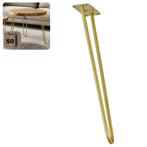 Hairpin noga metalowa dwunoga do stolika kawowego do ławy złota DP50 cm