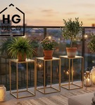 Metalowy kwietnik stojak na kwiatek nowoczesny kwietnik złoty TOWER 40 cm