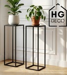 Kwietnik stojący metalowy czarny loftowy stojak na kwiaty pojedynczy 60cm