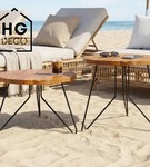 Noga meblowa metalowa noga do stolika kawowego FIN 50 cm czarna Zestaw 3 szt.