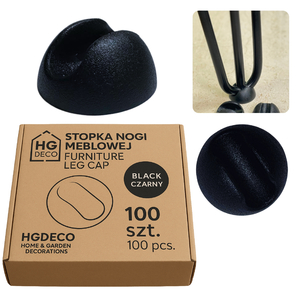 Podkładka ochronna czarna 100 szt. z tworzywa pod nogi meblowe hairpin HGDECO