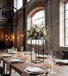 Kwietnik stojący metalowy czarny loftowy stojak na kwiaty pojedynczy 45cm