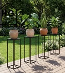 Metalowy kwietnik stojak na kwiatek loftowy kwietnik czarny TOWER 70 cm