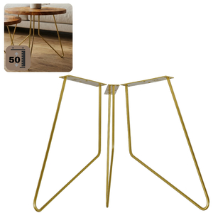 Noga meblowa metalowa noga do stolika kawowego FIN 50 cm złota Zestaw 3 szt.