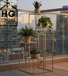 Kwietnik metalowy stojący na cztery doniczki  złoty PREMIUM92 cm