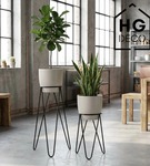 Zestaw: metalowy stojak na doniczkę MALMO 43 cm czarny + osłonka HGDECO