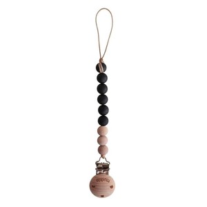 Zawieszka do smoczka drewniane koraliki Cleo Black Mushie