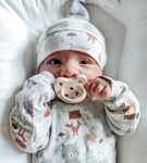 Smoczek okrągły 0-3m zestaw 2 sztuk  Blue & Milky Hevea 