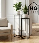 Kwietnik stojący metalowy czarny loftowy stojak na kwiaty pojedynczy 90cm