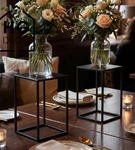 Metalowy kwietnik stojak na kwiatek loftowy kwietnik czarny TOWER 40 cm