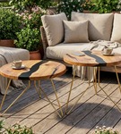 Noga meblowa metalowa noga do stolika kawowego FIN 50 cm złota Zestaw 3 szt.