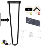 Metalowa noga hairpin do stolika kawowego dwa pręty noga loftowa DP40 cm