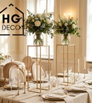 Metalowy kwietnik stojak na kwiatek nowoczesny kwietnik złoty TOWER 70 cm