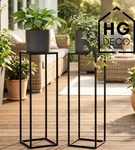 Kwietnik stojący metalowy czarny loftowy stojak na kwiaty pojedynczy 75cm