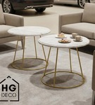 Nowoczesna złota noga do stolika kawowego solidny metalowy stelaż okrągły RING 50 cm