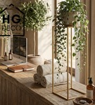 Metalowy kwietnik stojak na kwiatek nowoczesny kwietnik złoty TOWER 70 cm