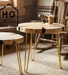 Hairpin noga metalowa dwunoga do stolika kawowego do ławy złota DP50 cm