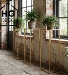 Metalowy kwietnik stojak na kwiatek nowoczesny kwietnik złoty TOWER 100 cm