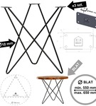 Stelaż noga do stolika kawowego STAR 50 cm czarna