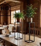 Kwietnik stojący metalowy czarny loftowy stojak na kwiaty pojedynczy 60cm