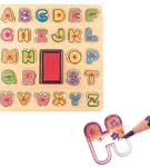 Puzzle ABC i stempelki z tuszem Woody