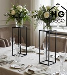 Kwietnik stojący metalowy czarny loftowy stojak na kwiaty pojedynczy 60cm